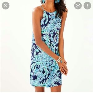 Lilly Pulitzer Margot Swing Dress in High Tide Navy Scuba Doo